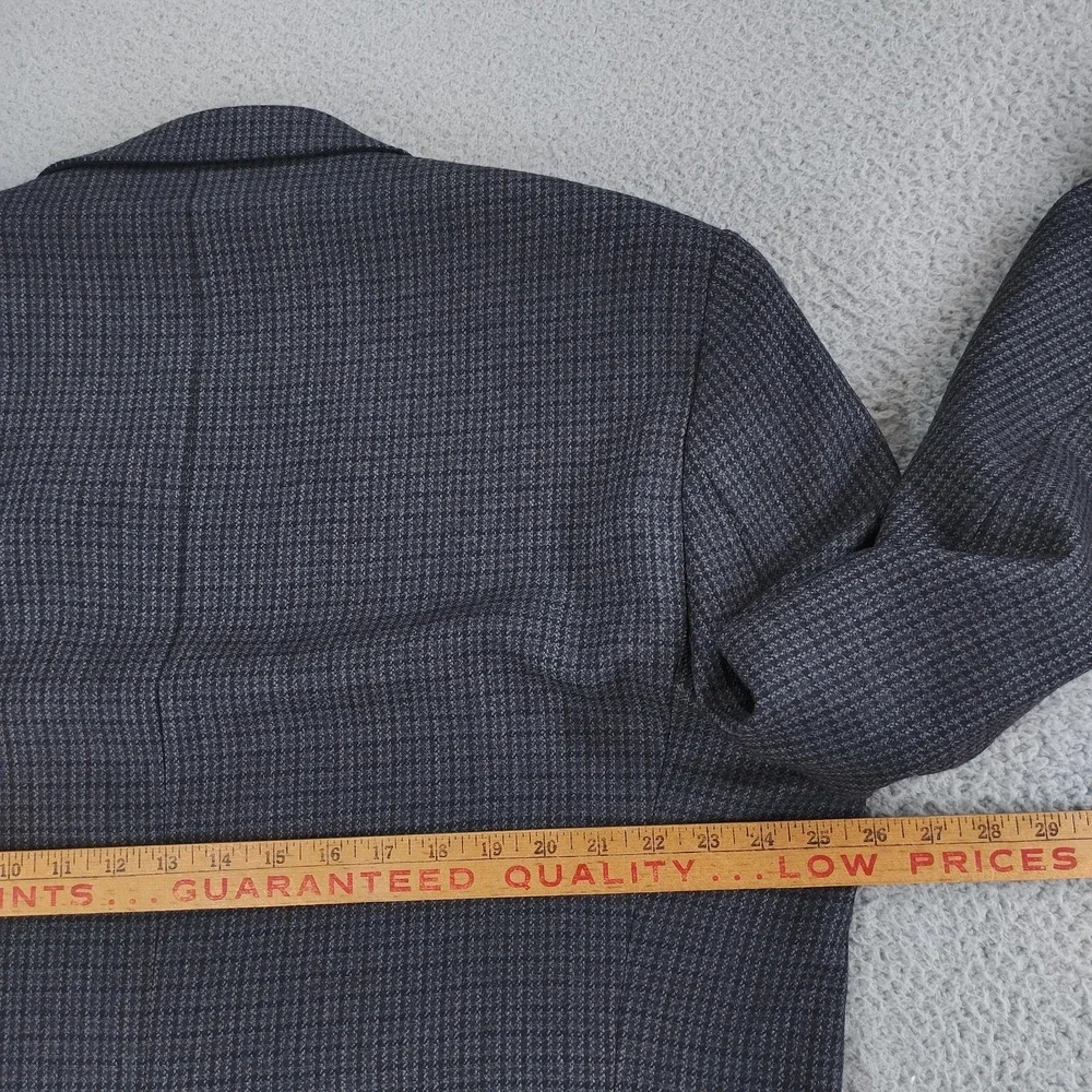 Chaps Blazer Mens 48L Gray Check Lambswool Tweed Sport Coat Jacket Big Tall